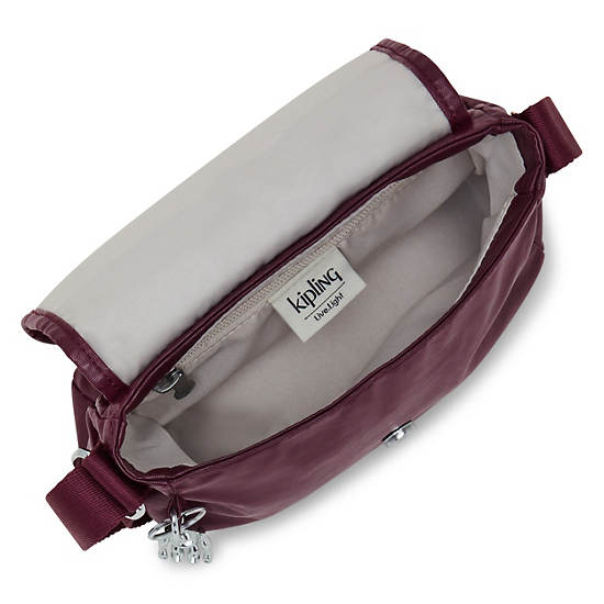 Kipling Sabian Metallic Crossbody Mini Veske Burgunder | NO 1864YX